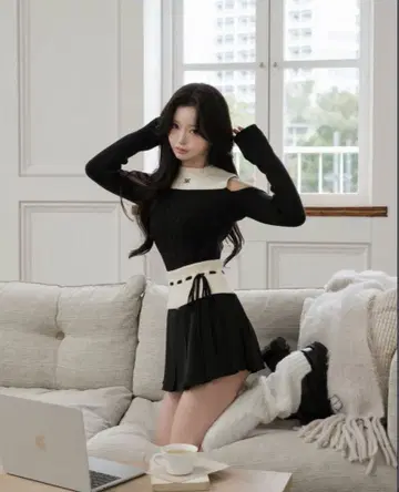 Darich 다리치 숄더 오픈 니트 셋업