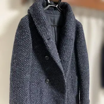 NEWYOKER 다크 네이비 더블 브레스트 코트