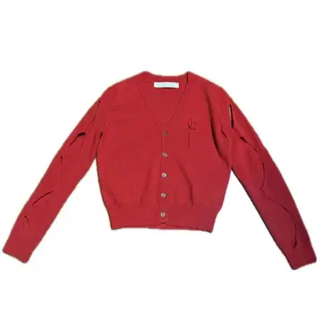 leinwande Flower Knitted Cardigan red