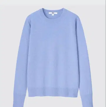 유니클로 캐시미어 크루넥 스웨터 블루 스카이블루 M