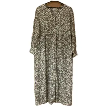 URBAN RESEARCH DOORS 7부 소매 꽃무늬 롱 원피스