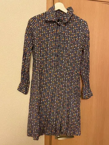 A.P.C. 꽃무늬 셔츠 원피스 네이비