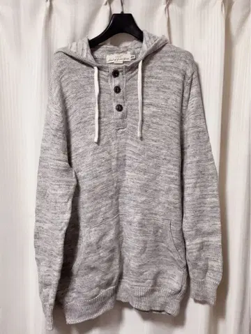 H&M 그레이 후드 부착 후드티