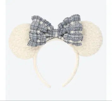 (신상) 디즈니 미니 파랑 체크 무늬 머리띠