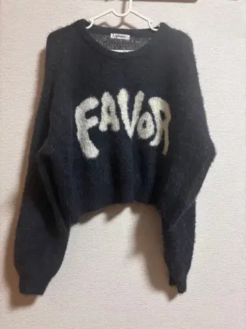 FAVOR 로고 다크 네이비 니트