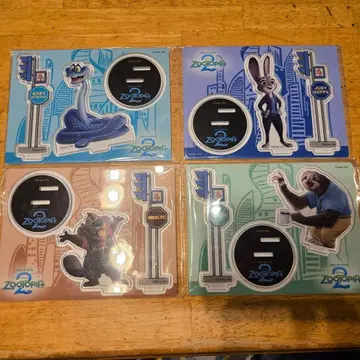 주토피아 캐릭터 아크릴 스탠드 4체 세트