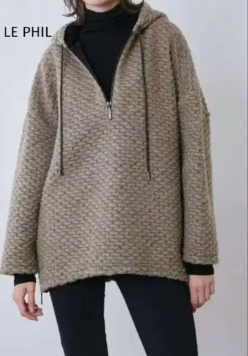 르필 팝콘 저지 사이드 지퍼 악센트 후드티