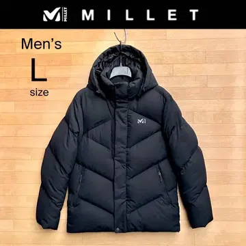 새상품급 L 밀레 다운 자켓 다운 후드티 MILLET 다운 블랙