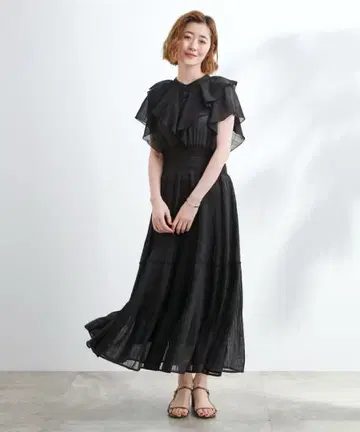 쉬폰 프린트 플리츠 원피스 그로브