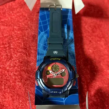 거의 새상품 USJ 스파이더맨 시계 빨간색 x 네이비
