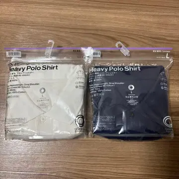 [ 미사용 새상품 ] 헤비 피케 셔츠 L 사이즈 화이트 네이비 2장 세트