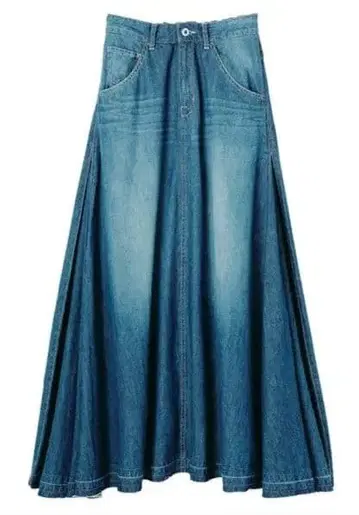 빈티지 데님 롱 스커트 빅 사이즈 ranan