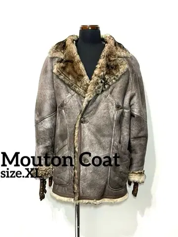 빈티지 남성용 리얼 무스탕 코트