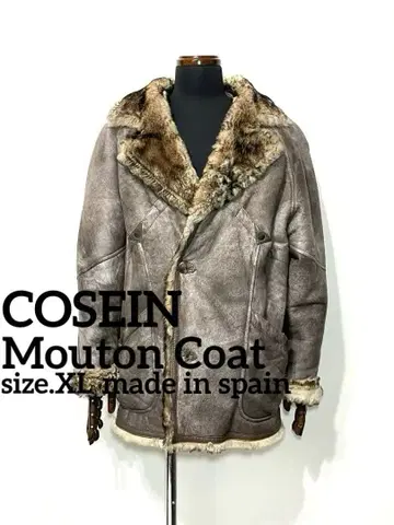 COSEIN 스페인산 빈티지 남성용 리얼 램스킨 코트