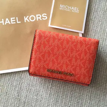 새상품 MICHEAL KORS 마이클코어스 3단 폴더형 지갑 오렌지