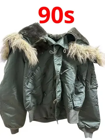 ALPHA MA-1 90s 퍼&후드 부착 플라이트 자켓 L 사이즈