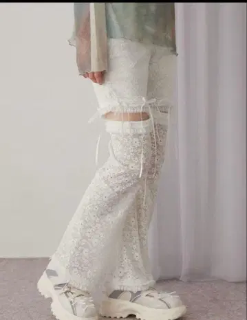 [ 2way ] 레이스 바이커 레깅스 팬츠