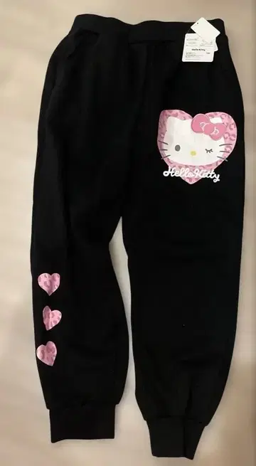 미사용 새상품 헬로키티 스웨트 팬츠 조거 팬츠 블랙 갸루