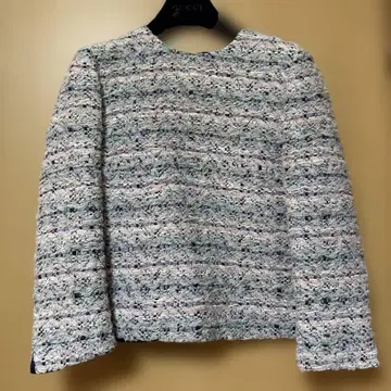 leur loghtte 다색 트위드 긴팔 셔츠