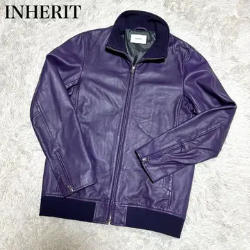 [새상품급] INHERIT 가죽 블루종 양가죽 퍼플 L 사이즈