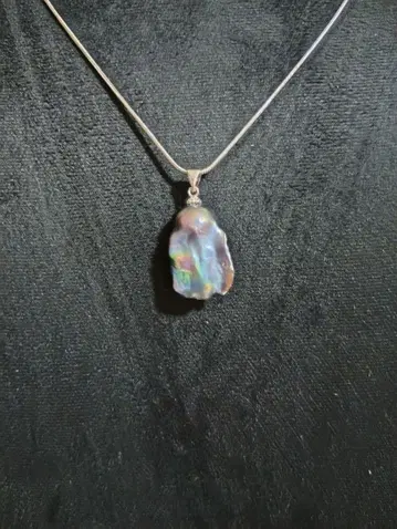 Q-6 천연 담수 바로크 대형 펄 펜던트 목걸이