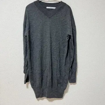 FRAMeWORK 프레임워크 울 100% V넥 니트 그레이