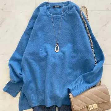 저널 스탠다드 캐시미어 크루넥 풀오버 캐시미어 100% 파랑