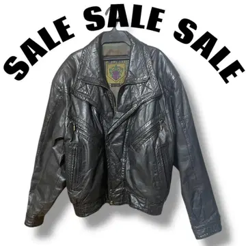 MIDWAY 블랙 가죽 라이더 자켓