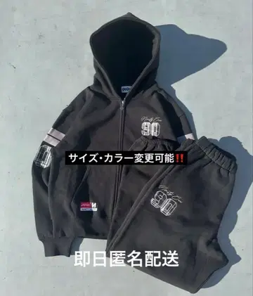 9090 체크 집 후디 스웨트 팬츠 셋업