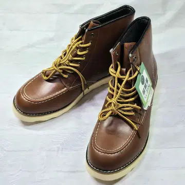 Navy 브라운 가죽 하이컷 부츠