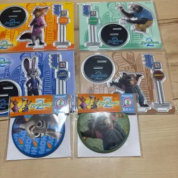 주토피아 해피 복권 아크릴 스탠드 4개 I상 캔 거울 2개