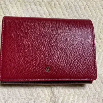 가죽 빨간색 접이식 지갑