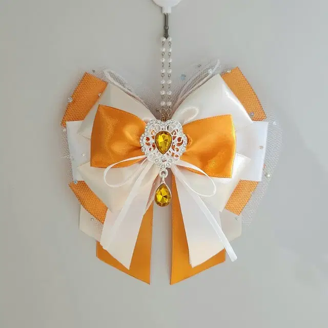 [커미션] 주황 오렌지 응원봉 링블리본챰