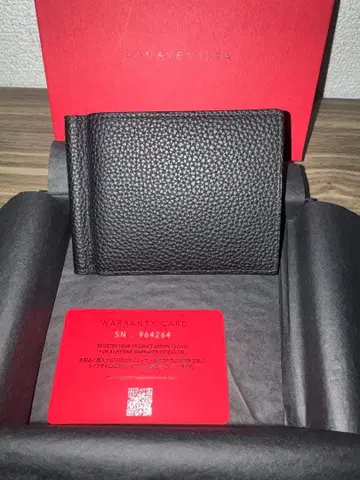 BONAVENTURA 보나벤투라 블랙 가죽 머니클립 동전 지갑