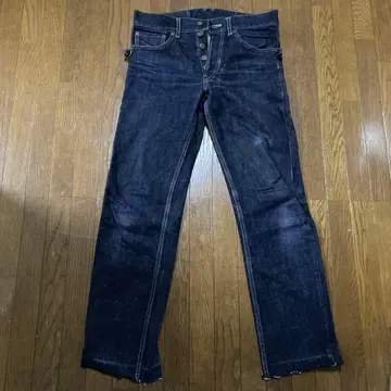 뷰티 비스트 데님 퍼플 염색 유즈드 가공