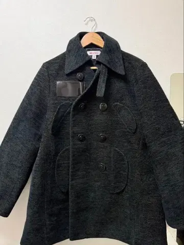 MASU 울 더블 브레스트 피 코트 46