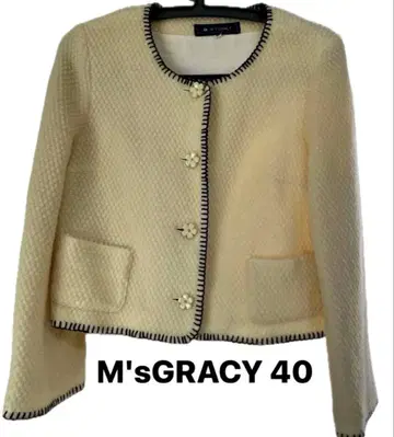 M'sGRACY 노카라 자켓 40 크림