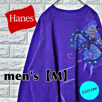 AA8 [ Hanes ] 프린트 맨투맨 [ 남성용 M ] 퍼플