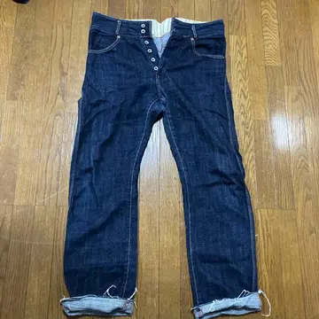 Domingo 도넛 버튼 다크 블루 버튼 플라이 데님