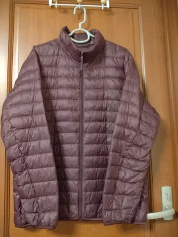 와인 계열 남성용 XL 라이트 다운 자켓