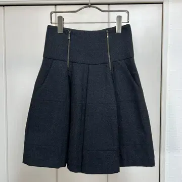 BRUNELLO CUCINELLI 지퍼 디자인 플리츠 플레어 스커트