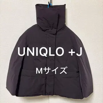 새상품급 유니클로 +J 하이브리드 다운 자켓 M 와인 (보르도)