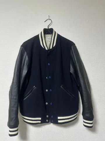 FREAK'S STORE 소매 가죽 바시티 자켓 M