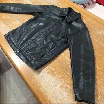 새상품급 천연 가죽 무인양품 싱글 라이더 자켓 L 블랙