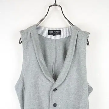 Y8608*BEAMS 빔즈 벨트 포함 코튼 베스트 그레이 M
