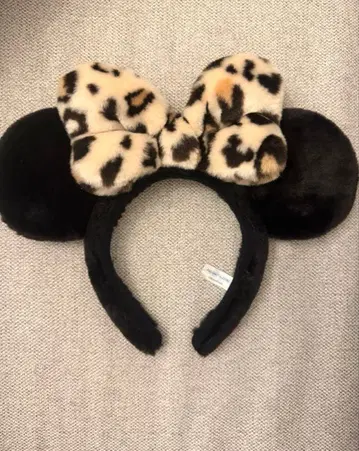 디즈니 레오파드 무늬 리본 머리띠 미니 레오파드