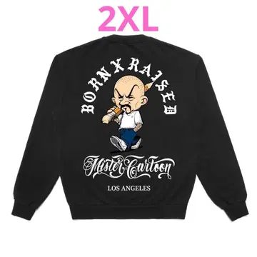 born x raised mister cartoon 크루넥 맨투맨