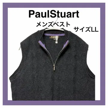 Paul Stuart 남성용 베스트 울 캐시미어 하프 지퍼 베스트