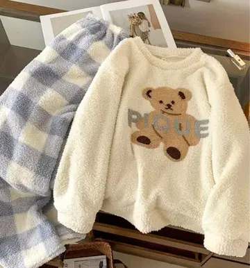 12/22까지 미사용 새상품 곰 무늬 플리스 룸웨어 세트