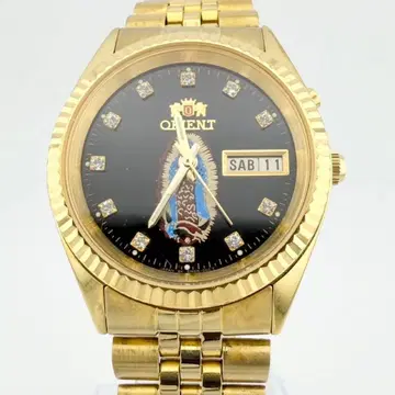 상태 좋음 오리엔트 마리아 EM6R-A0 골드 남성용 자동 손목시계